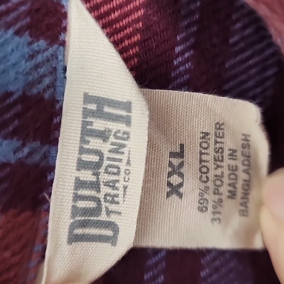Duluth Trading Folklore Flannel Button Up Shirt Womens XXL Purple Free Swing - Picture 4 of 6